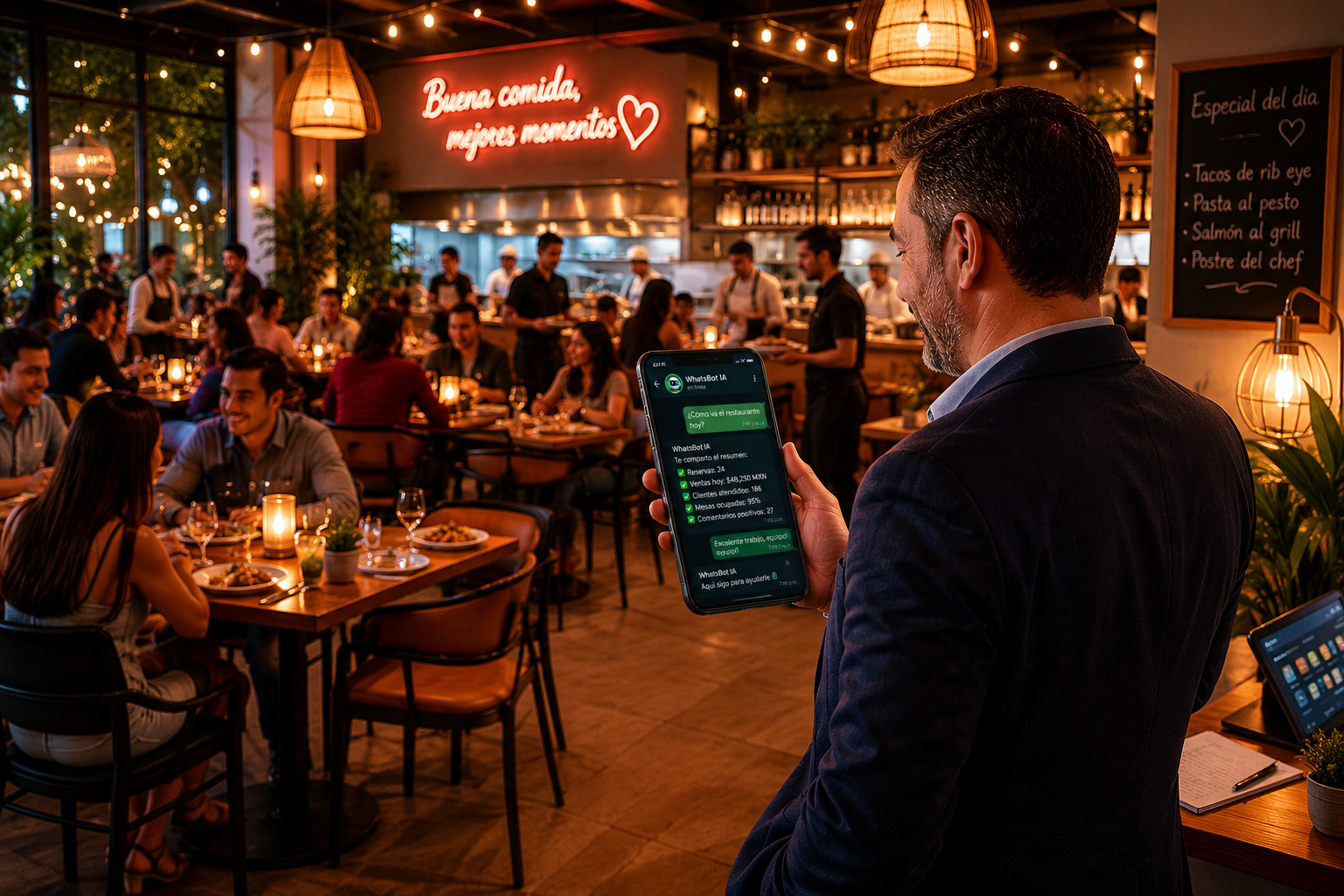 WaBiOT IA para Gastronomía - Reservas y pedidos